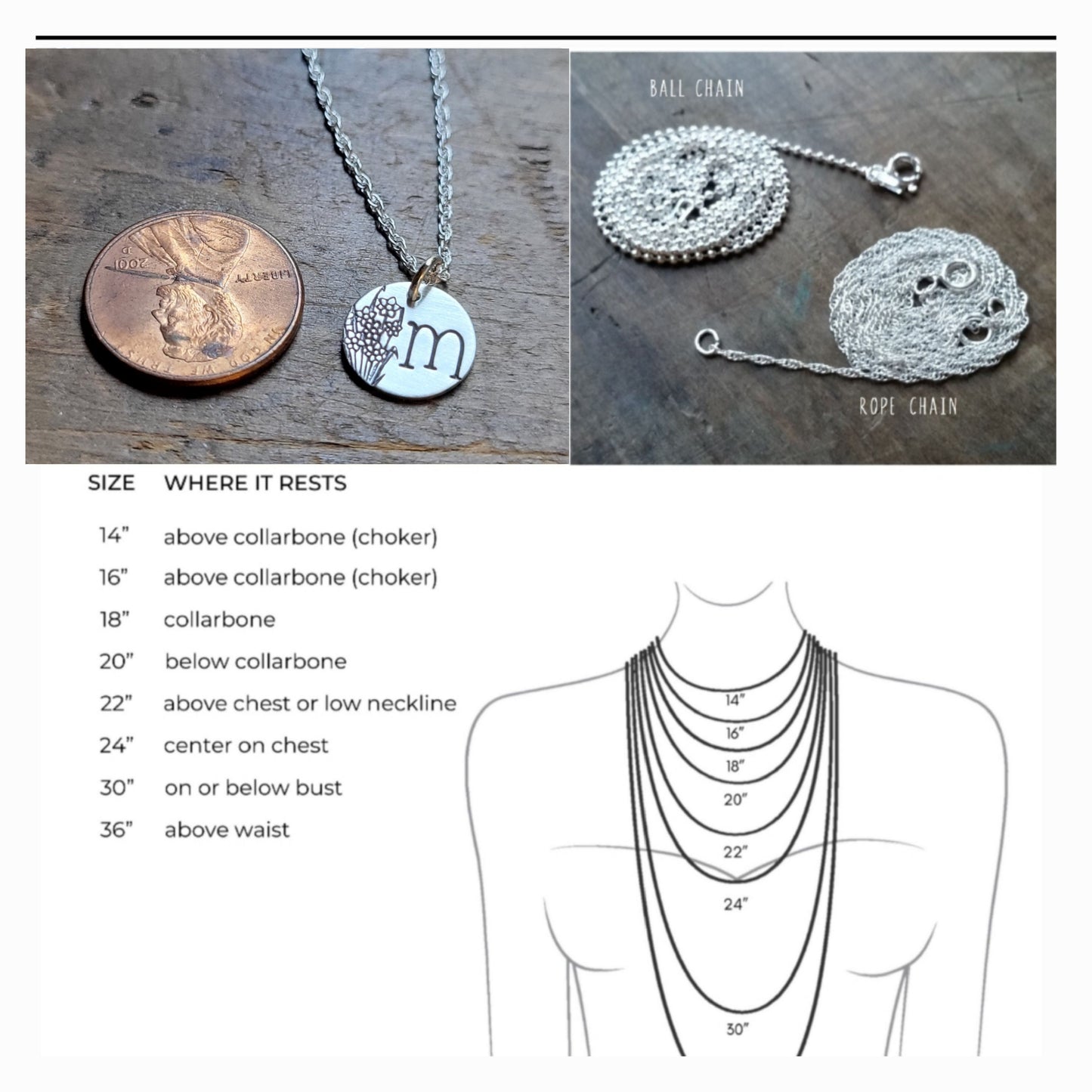 Personalized Initial + Birth Flower Necklace