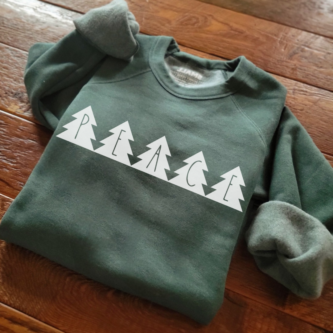 Peace Christmas Tree Sweatshirt . Christmas Crew Neck for Her