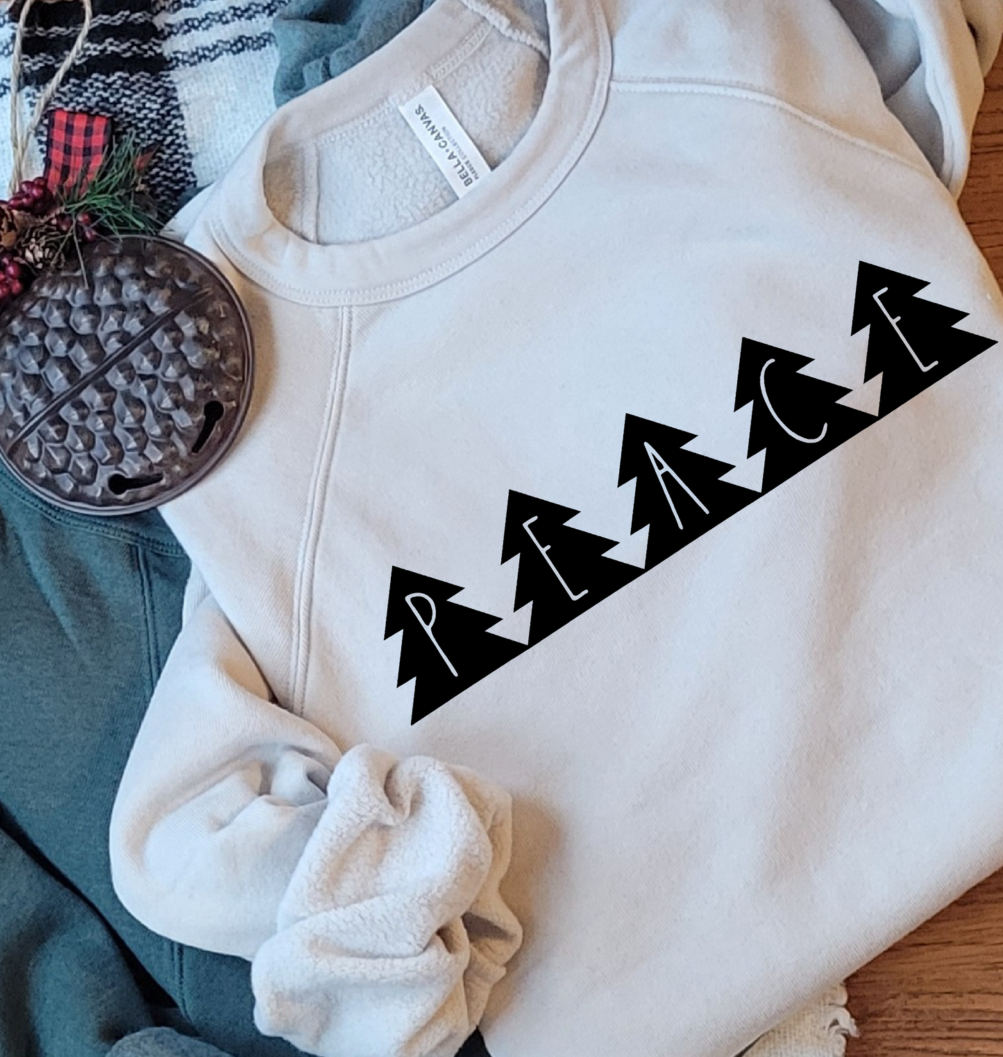 Christmas Tree Sweatshirt Black Print . Christmas Crew Neck for Her