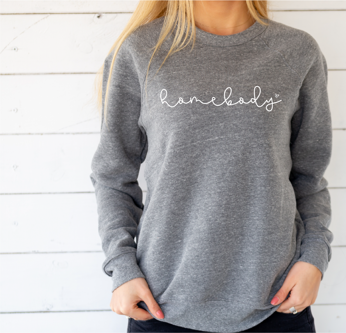 Lets Stay In Homebody Sweatshirt . Crew Neck Casual Clothes for Her