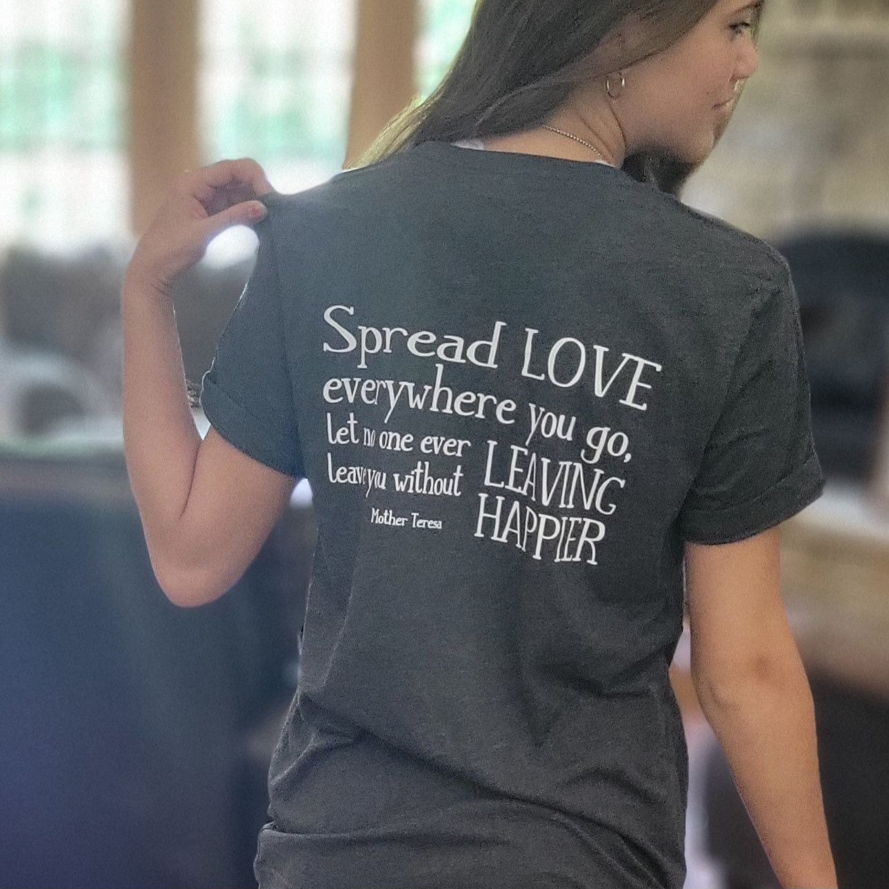 Spread Love Mother Teresa Quote Women's T-Shirt . Christian Clothing Faith Tshirt for Mom