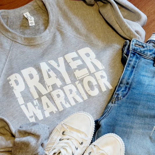Prayer Warrior Sweatshirt  .  Christian Crew Neck for Her