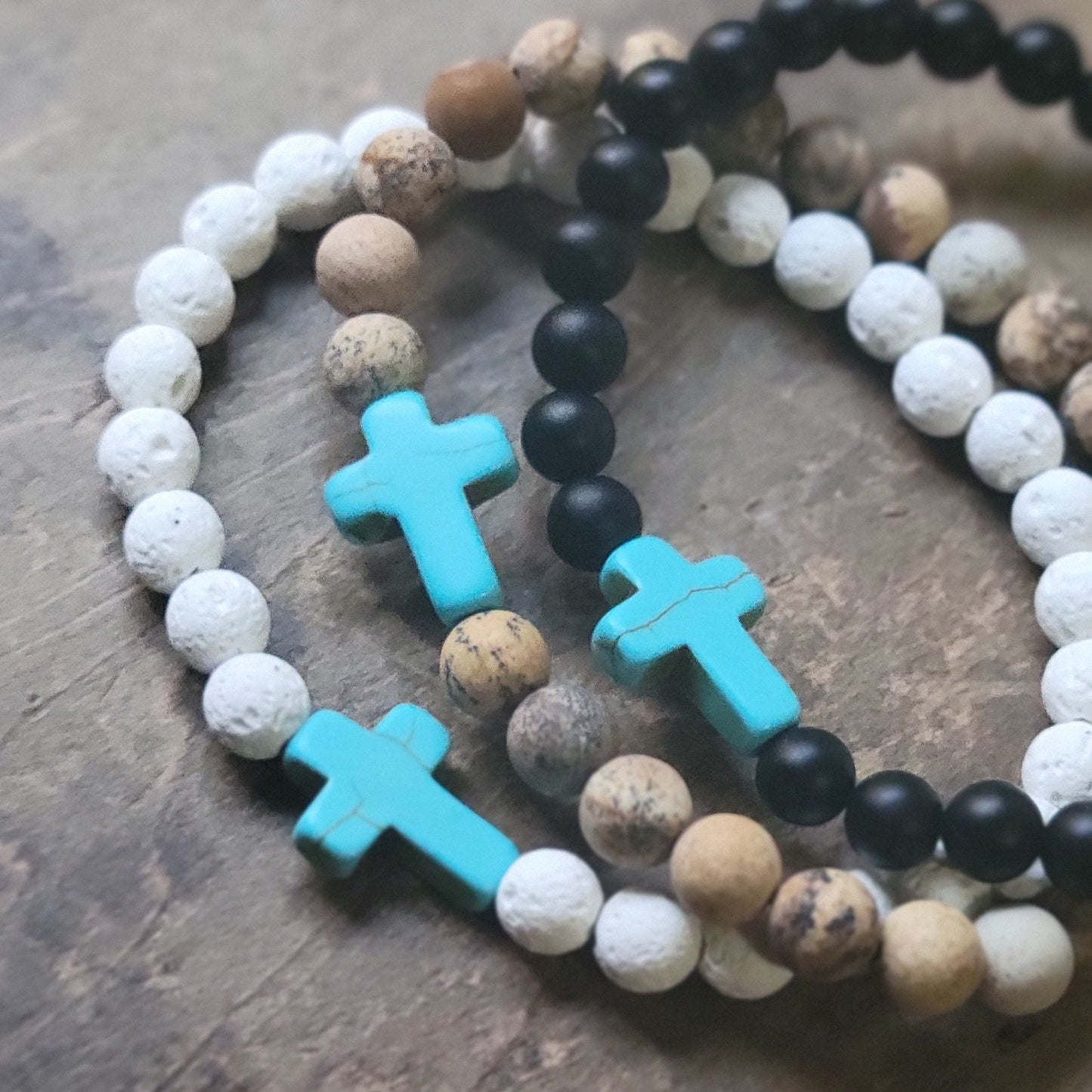 Turquoise Testament Beaded Bracelet . Turquoise Christian Jewelry