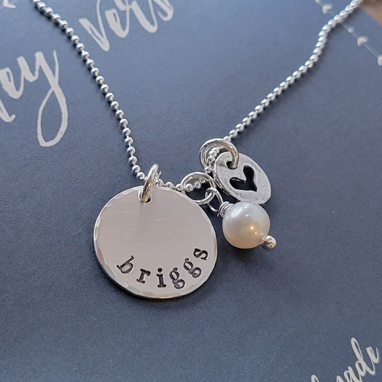 A Full Heart . Personalized Name Collage Necklace . Family Child Name Necklace