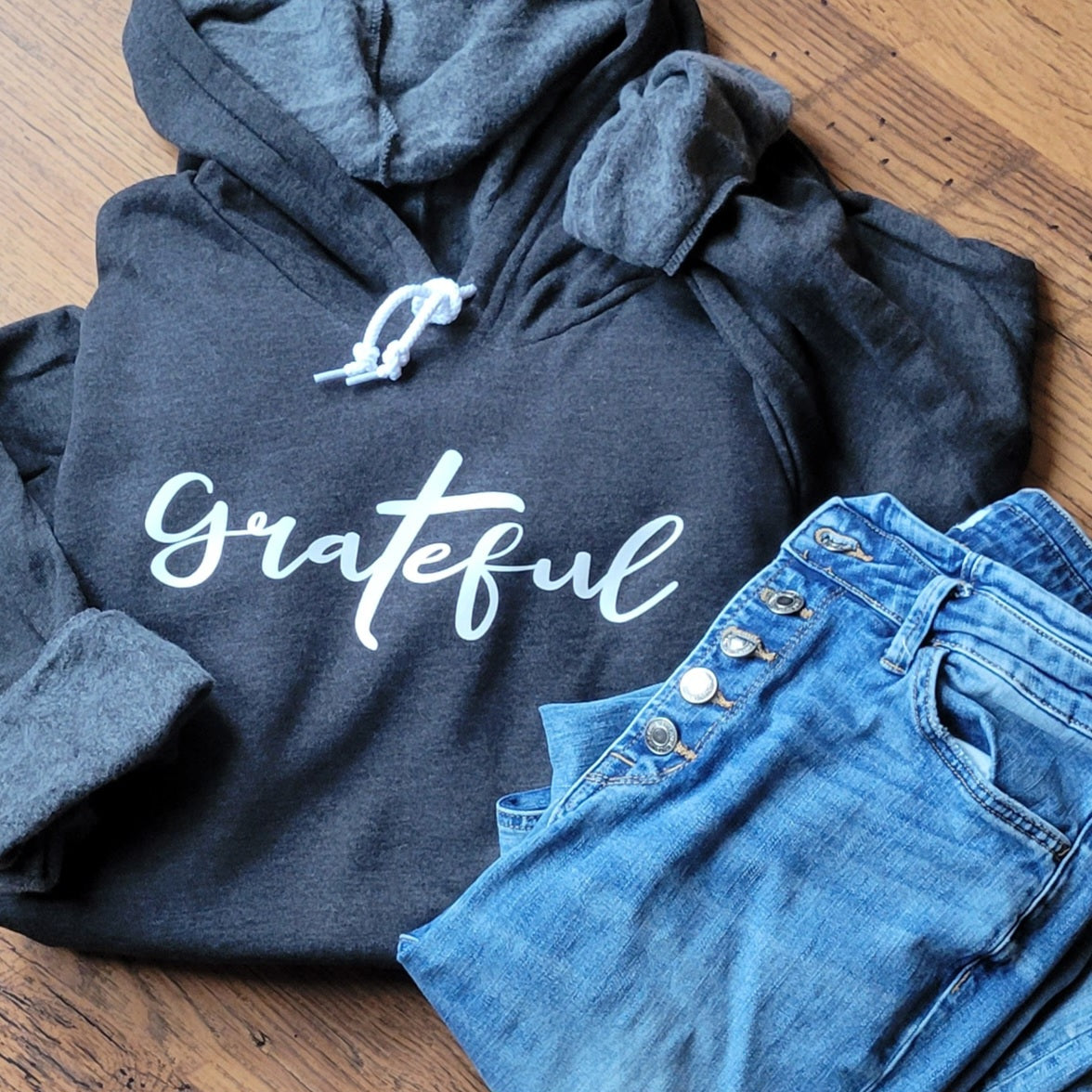 Heather Navy Grateful Hoodies