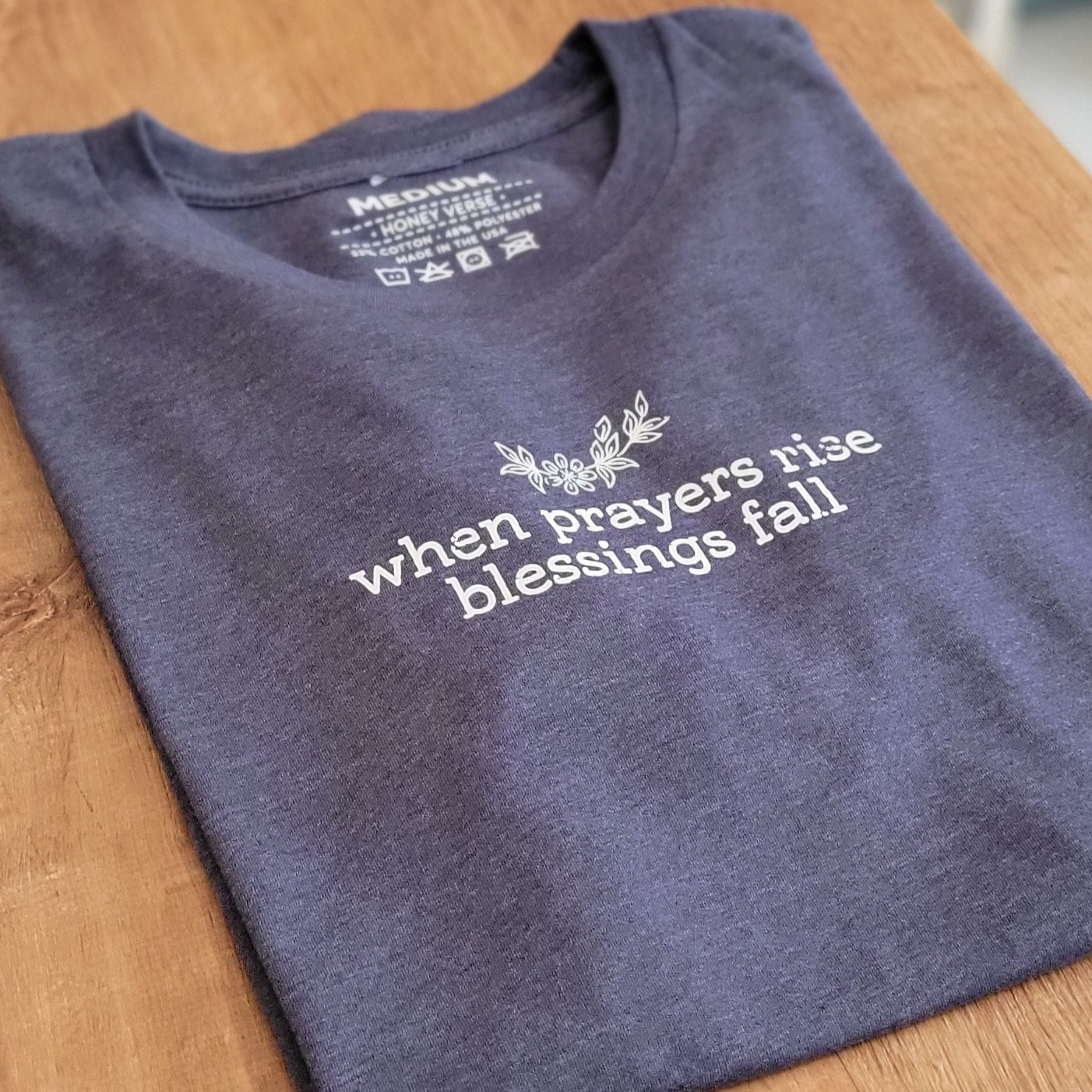 When Prayers Rise, Blessings Fall  .  Women's T-Shirt . Minimalist Christian Clothing Faith Tshirt
