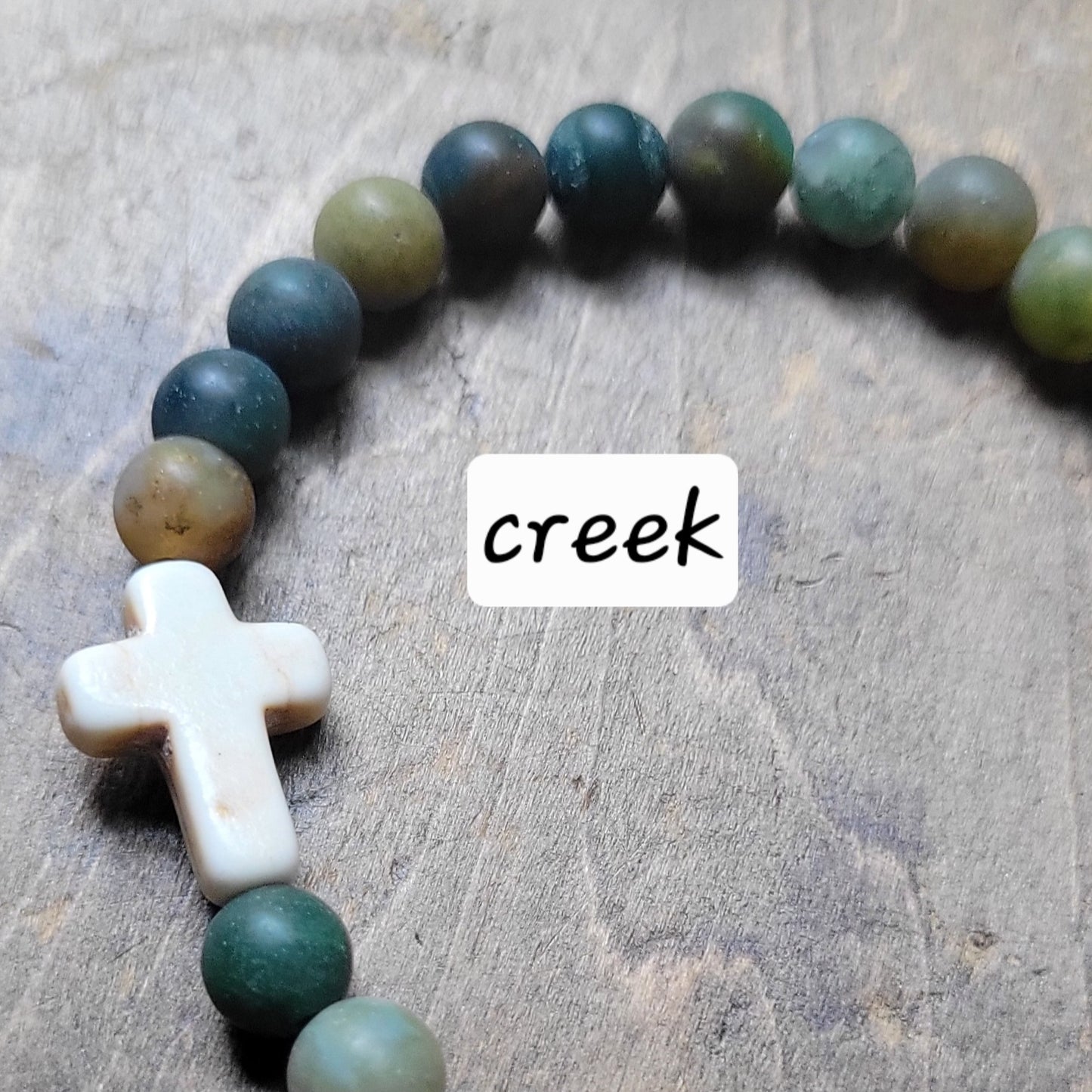 Tiny Testament Beaded Bracelet . Jasper and Howlite Christian Jewelry