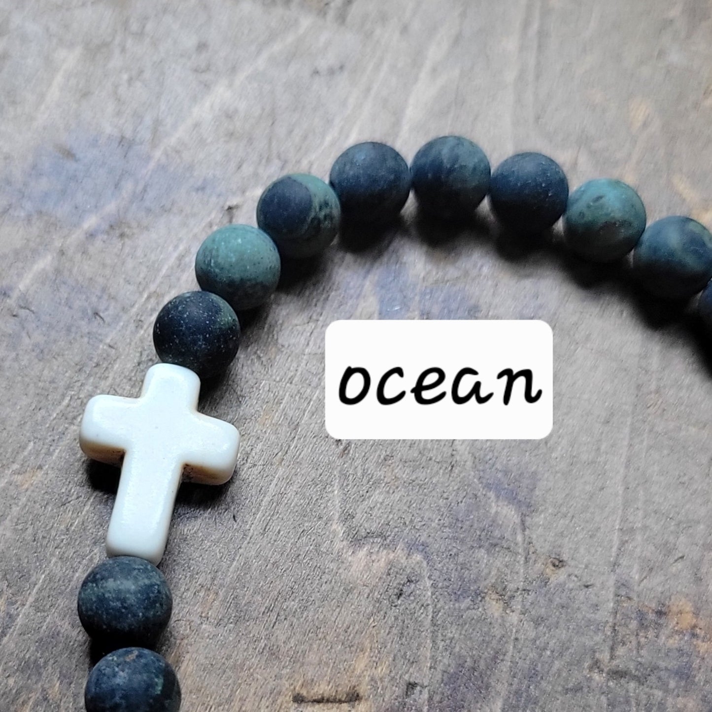 Tiny Testament Beaded Bracelet . Jasper and Howlite Christian Jewelry