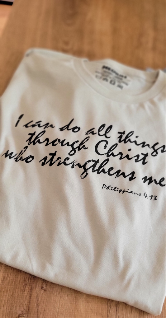 Philippians 4:13 Inspirational TShirt .  Bible Inspired T-shirt
