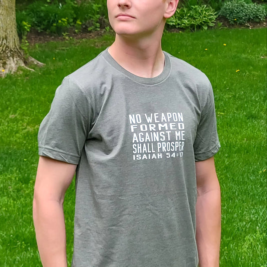 No Weapon Formed Against Me Unisex T-Shirt . Christian Faith Tshirt