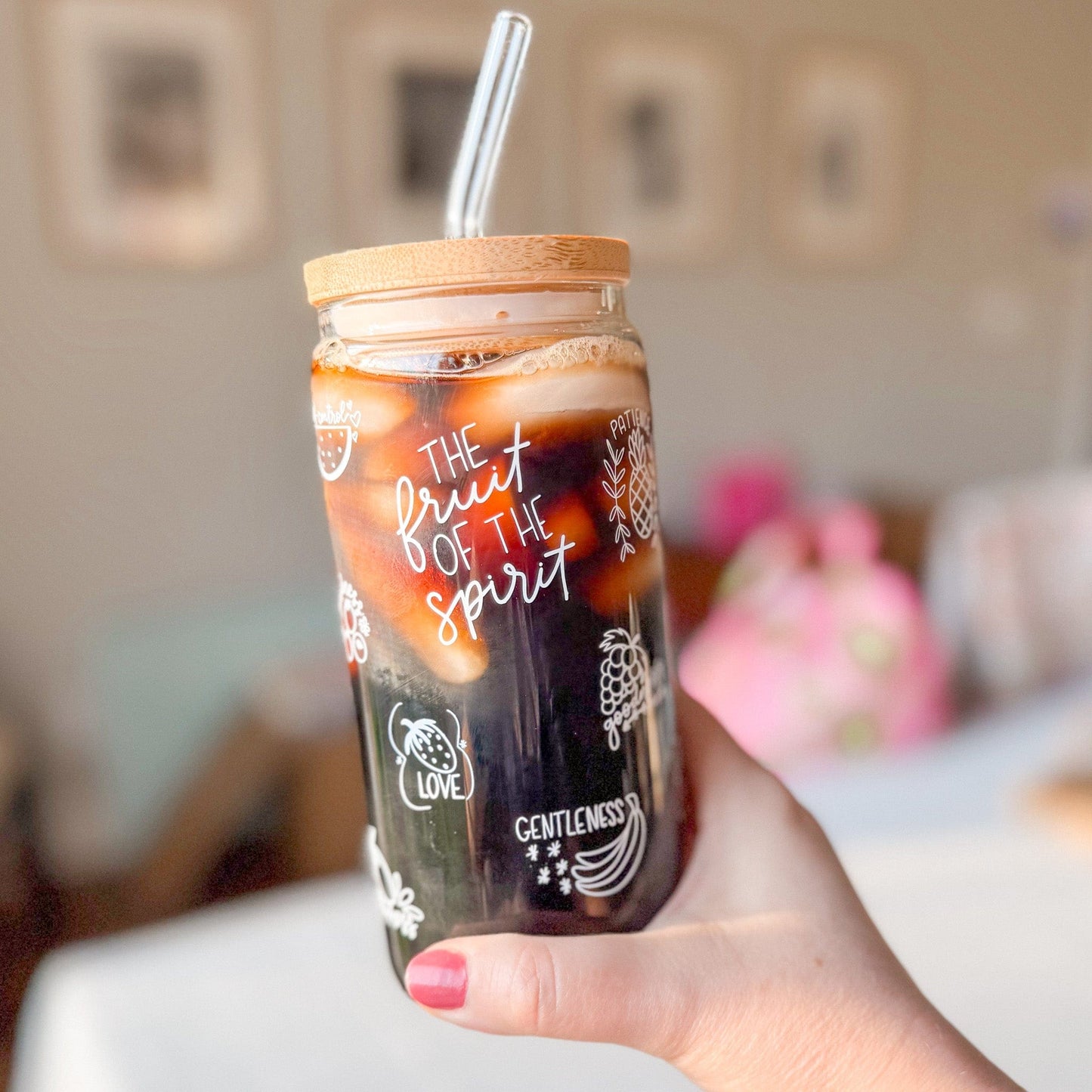 Fruit of the Spirit Inspirational Glass Tumbler