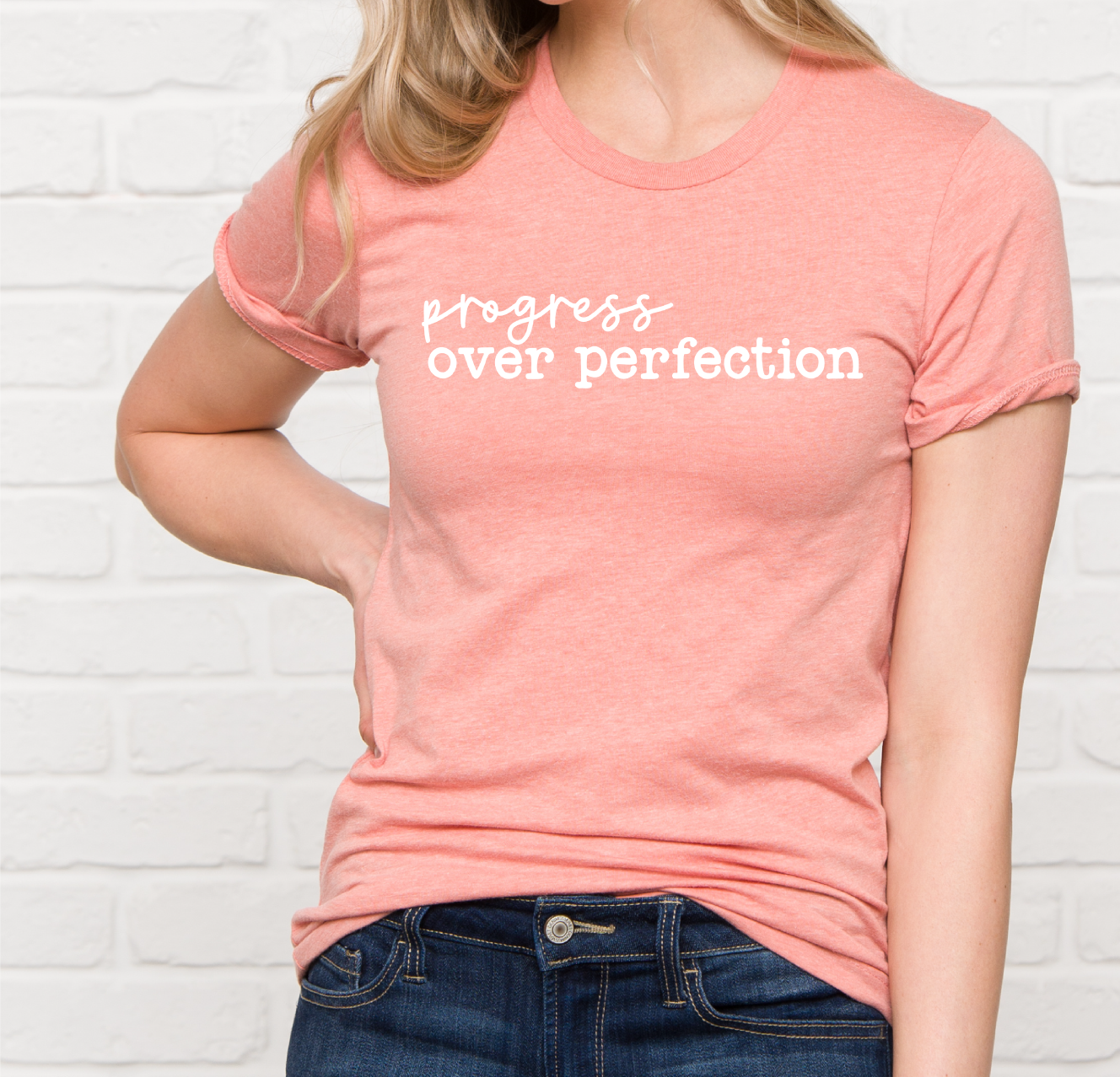 Progess Over Perfection TShirt . Women's Workout Tees