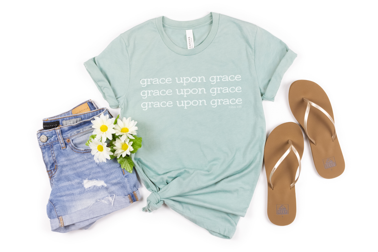 Grace Upon Grace 3 Women's T-Shirt . Christian Clothing Faith Tshirt