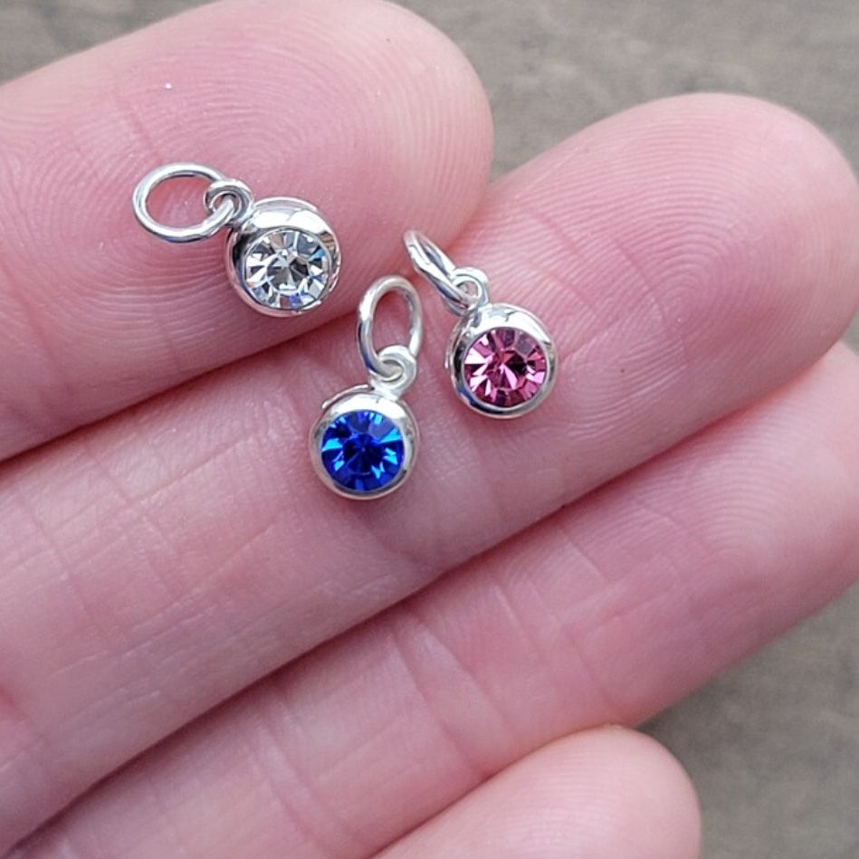 Rectangle Initial + Birthstone Necklace