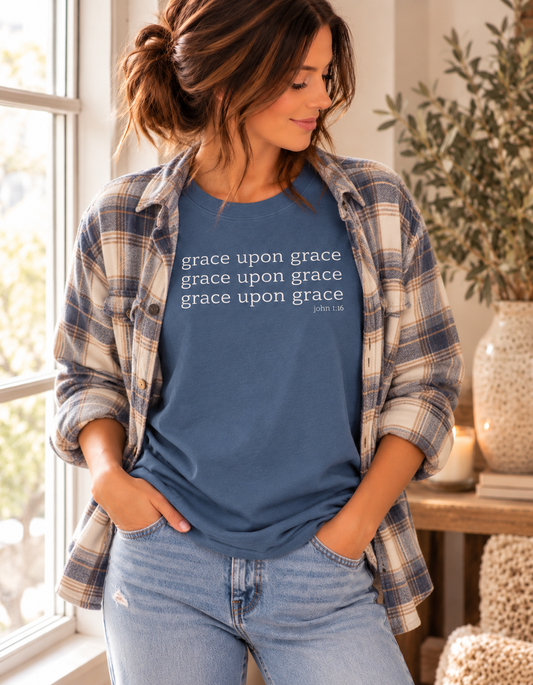 Grace Upon Grace 3 Women's T-Shirt . Christian Clothing Faith Tshirt