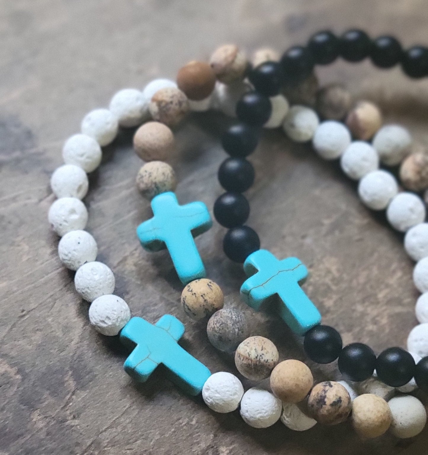 Turquoise Testament Beaded Bracelet . Turquoise Christian Jewelry