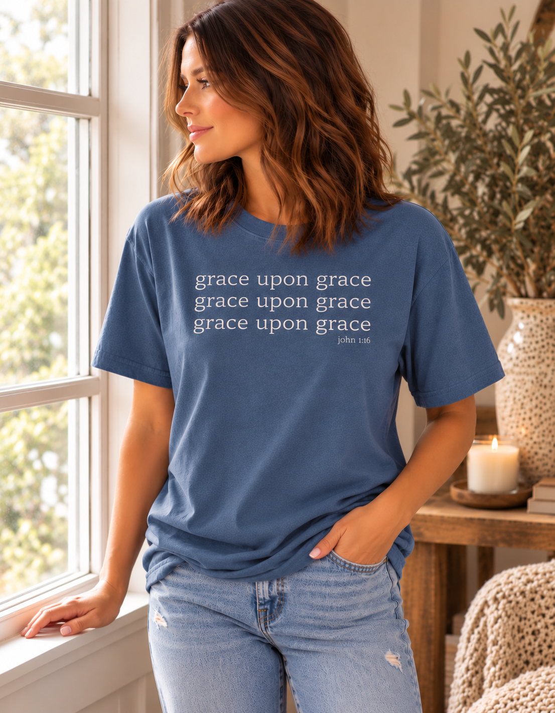 Grace Upon Grace 3 Women's T-Shirt . Christian Clothing Faith Tshirt
