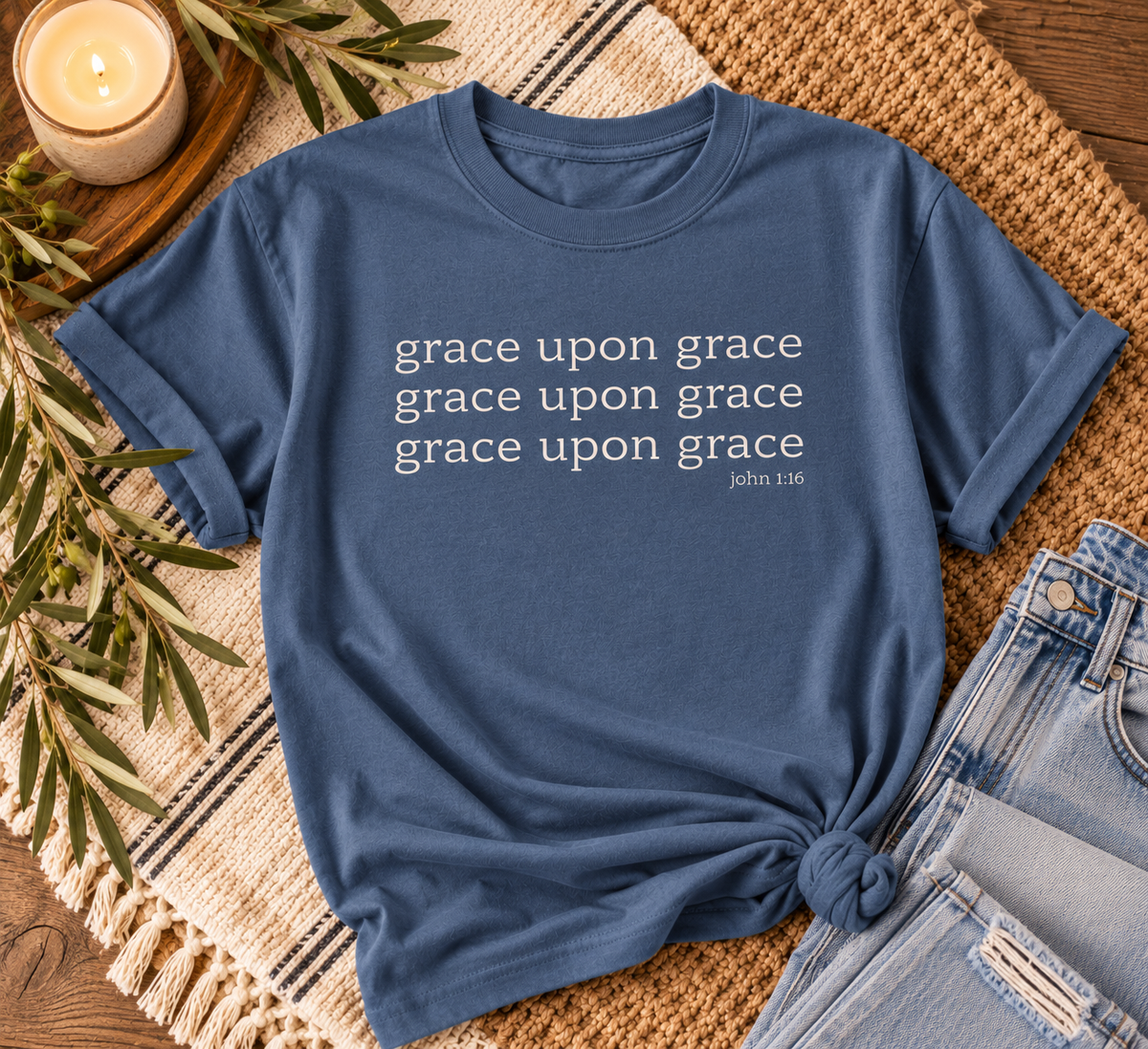 Grace Upon Grace 3 Women's T-Shirt . Christian Clothing Faith Tshirt