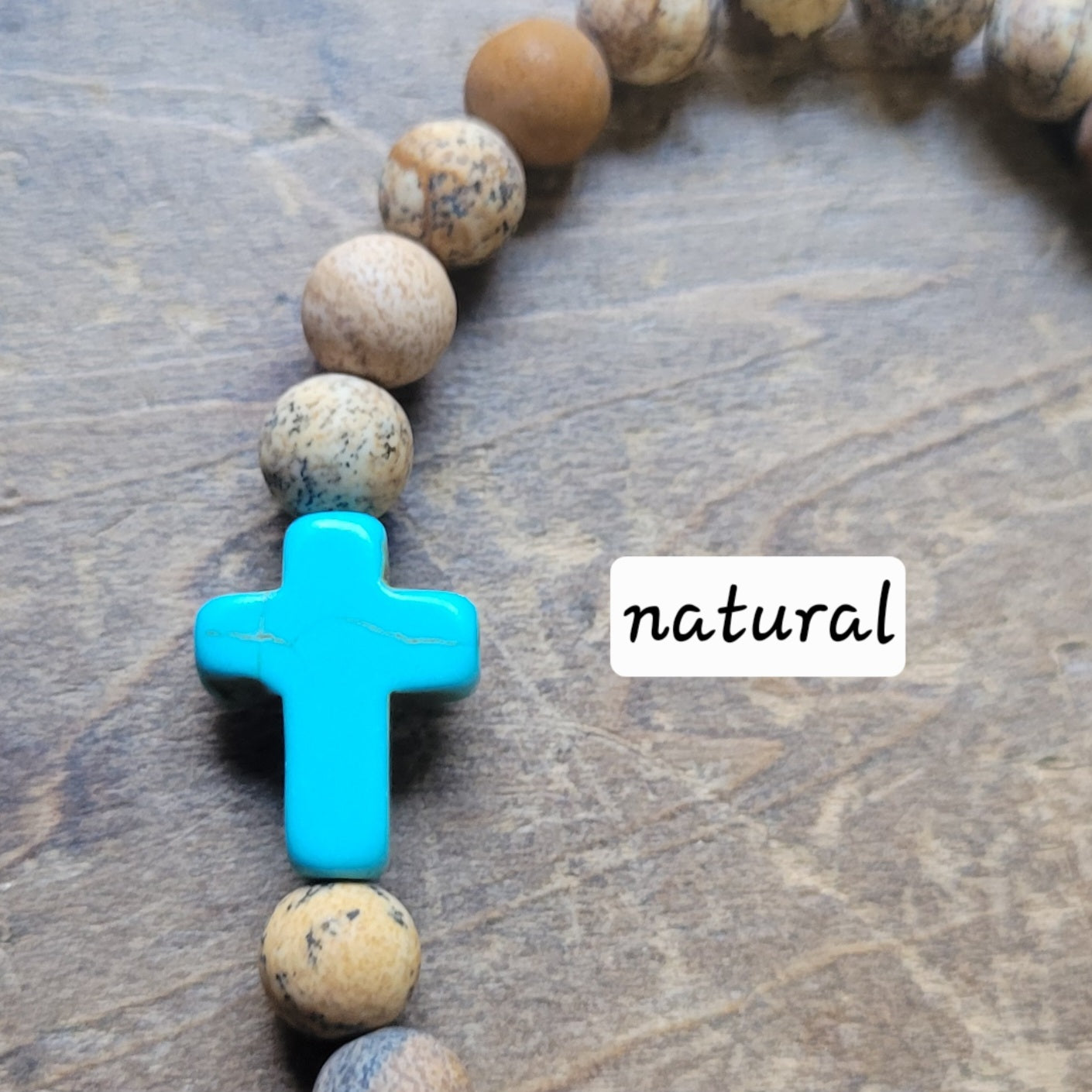 Turquoise Testament Beaded Bracelet . Turquoise Christian Jewelry