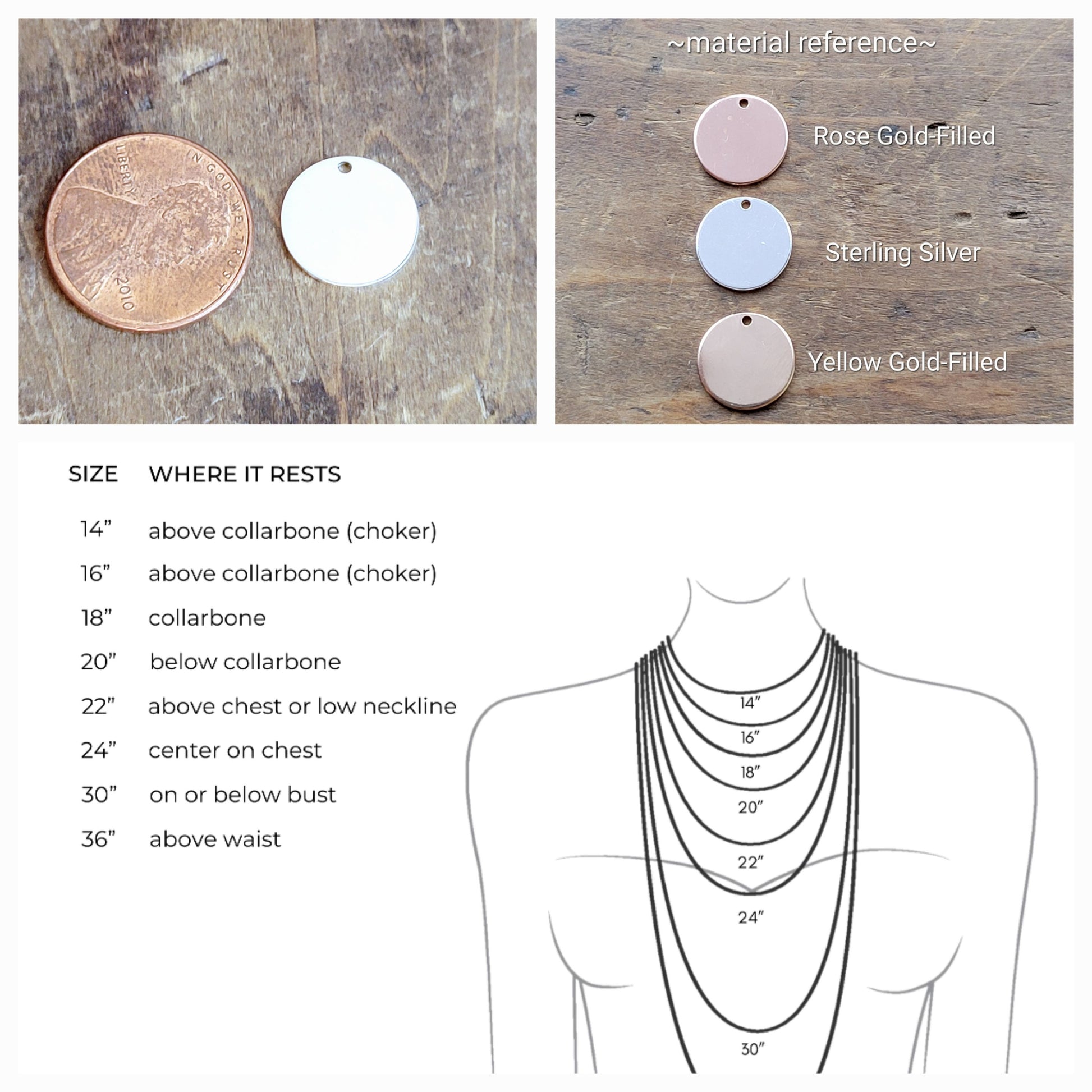 Honey Verse Jewelry Size Length + Material Reference Guide