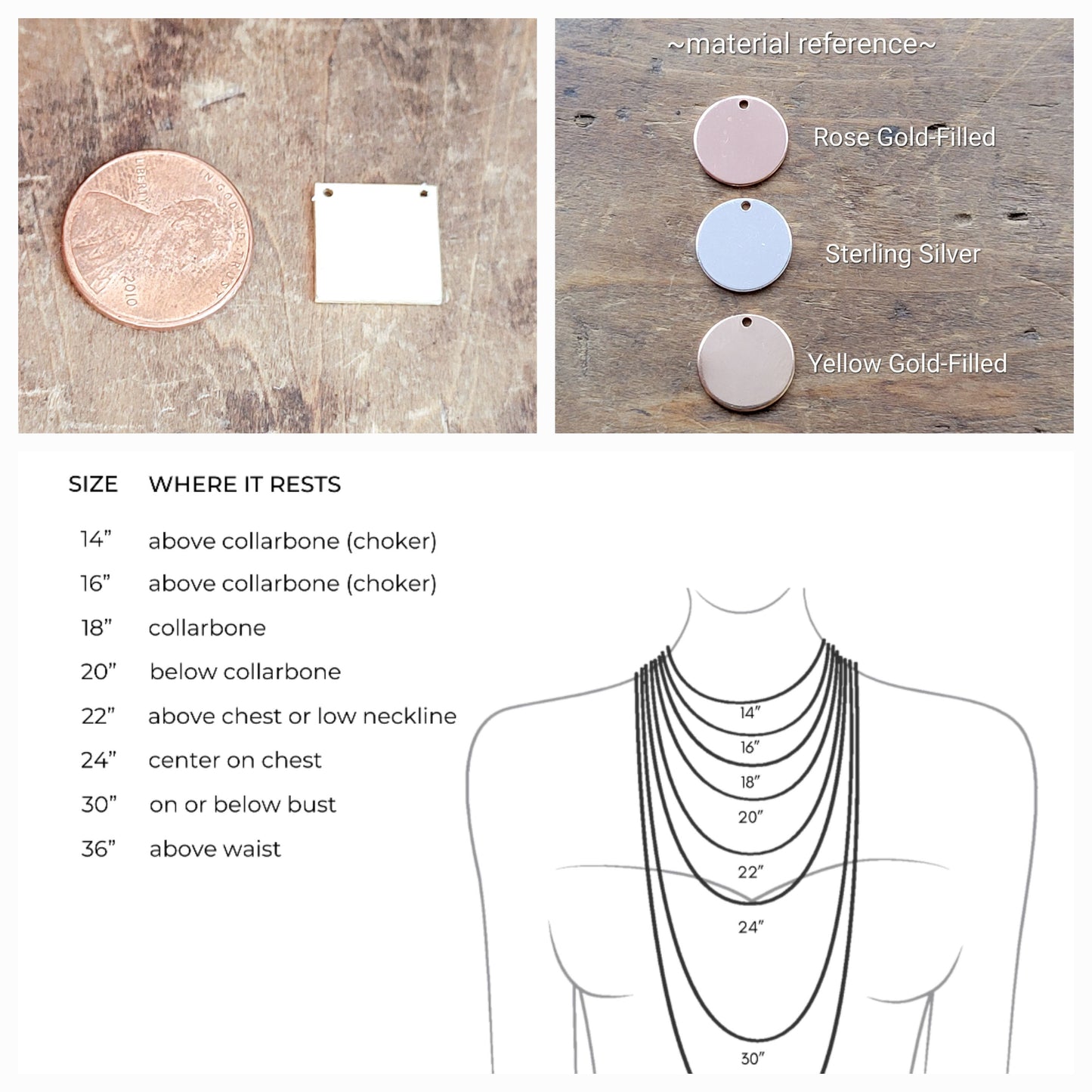 Honey Verse Jewelry Size Length + Material Reference Guide