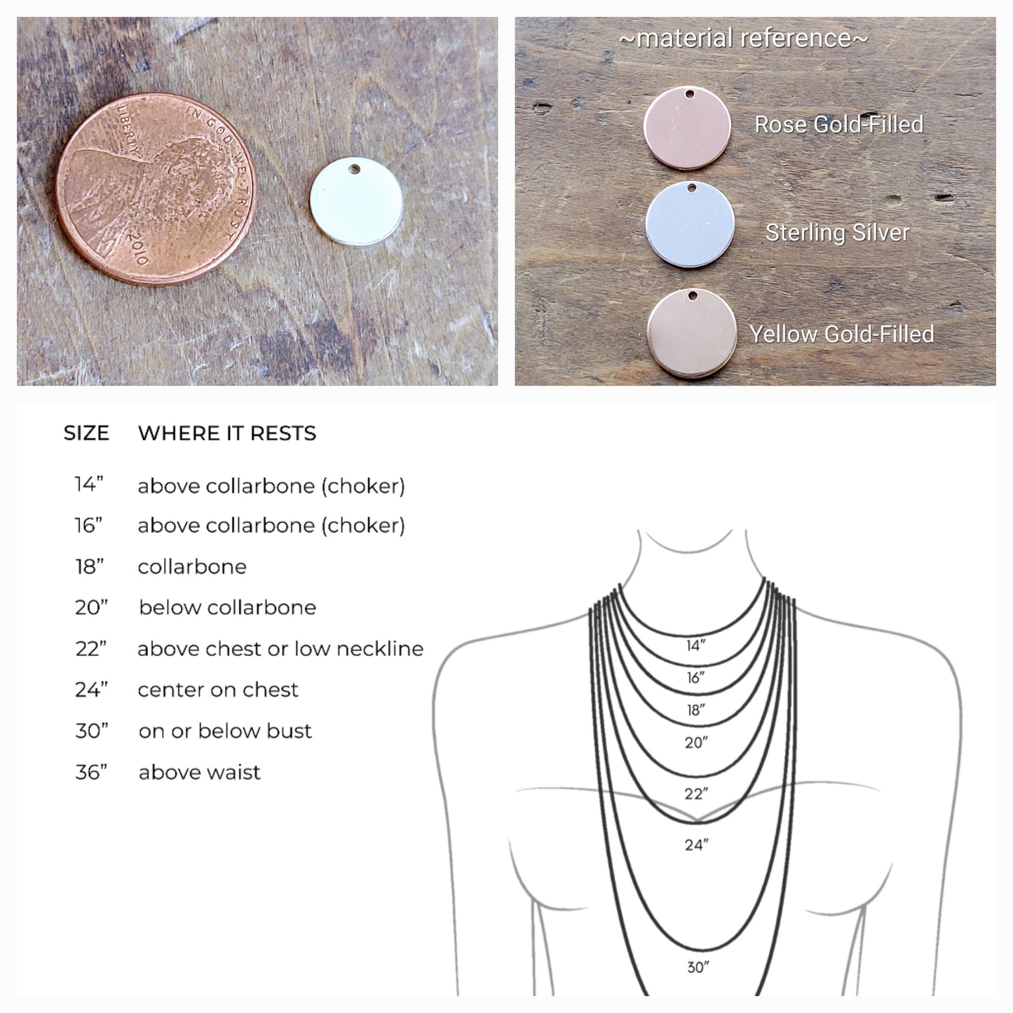 Honey Verse Jewelry Size Length + Material Reference Guide