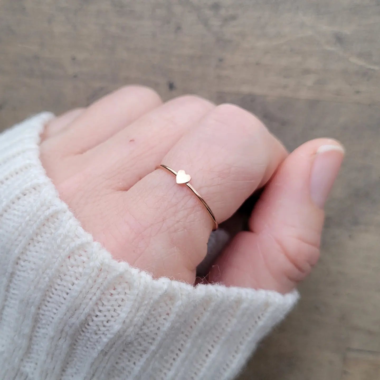 Heart Stacking Rings Set of Three  .  Dainty Minimalist Ring Stack  .  Bible Verse Promise Jewelry