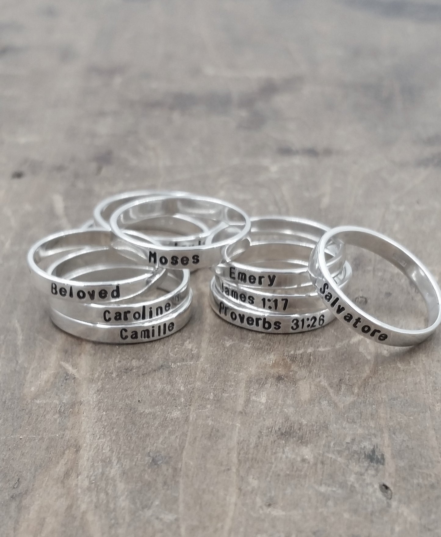 Personalized Sterling Name Stacking Ring