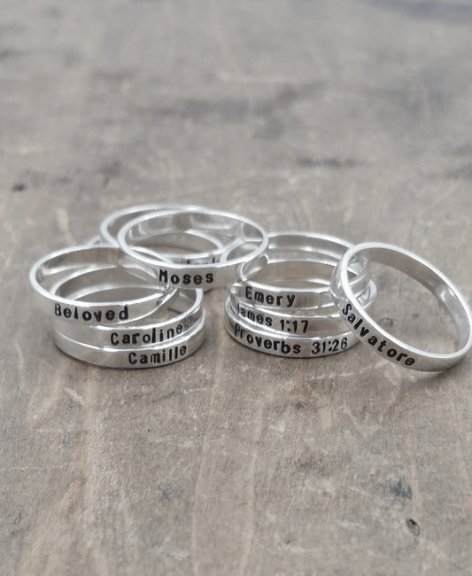 Personalized Sterling Name Stacking Ring