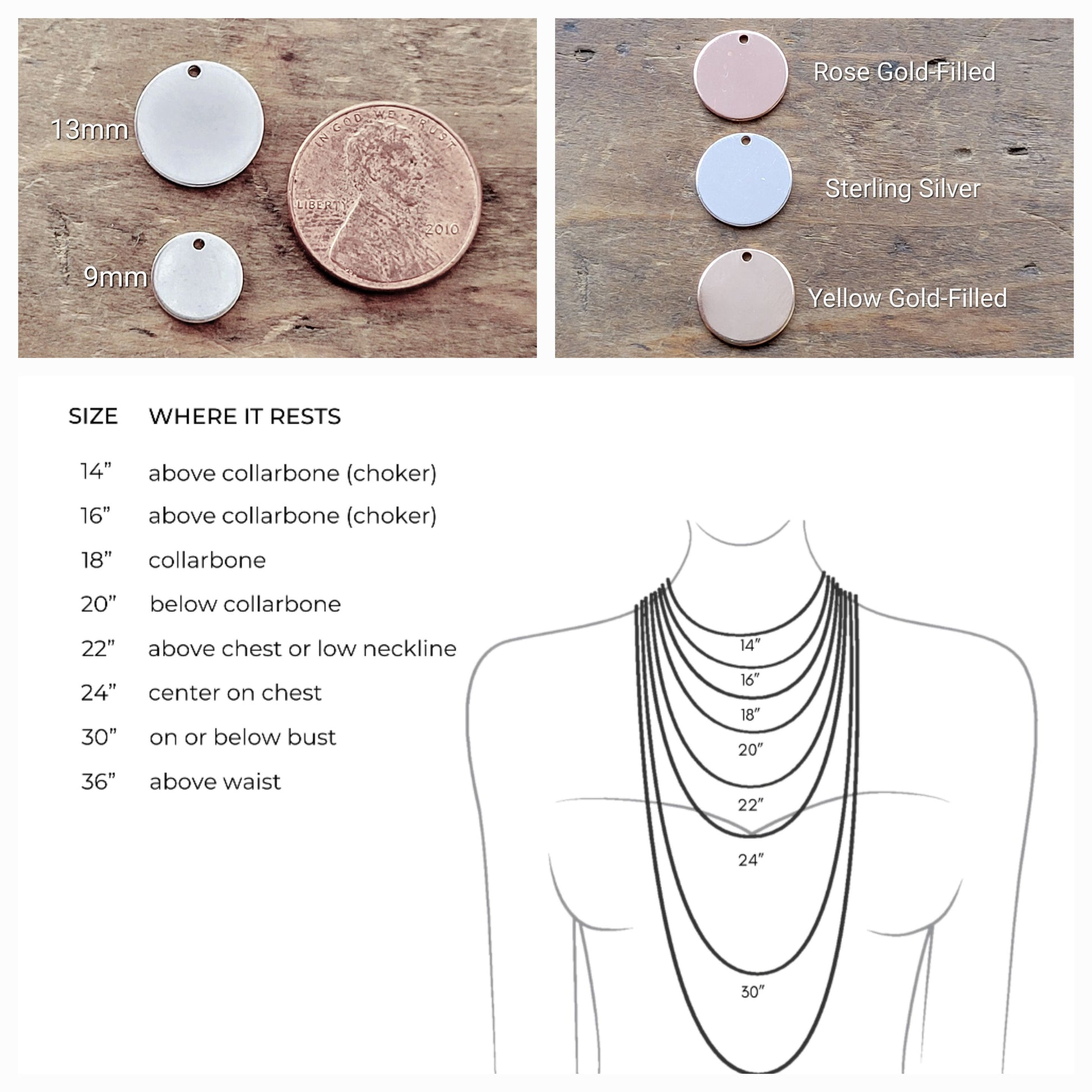 Honey Verse Jewelry Size Length + Material Reference Guide