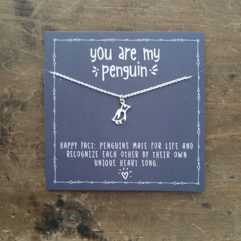 you are my penguin tiny charm necklace