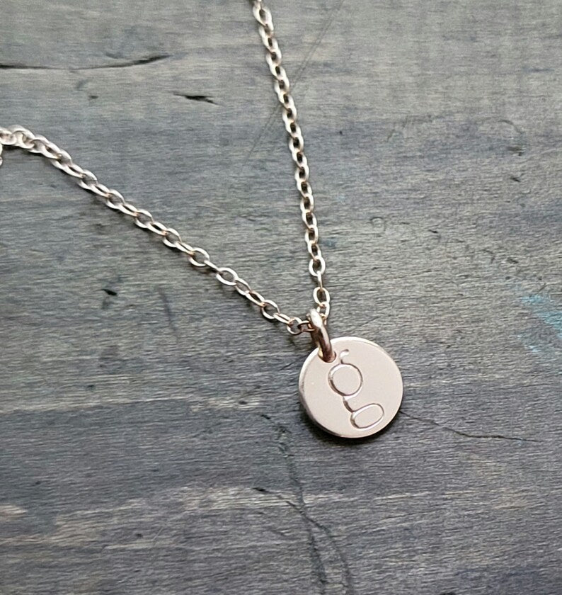 Personalized tiny initial necklace