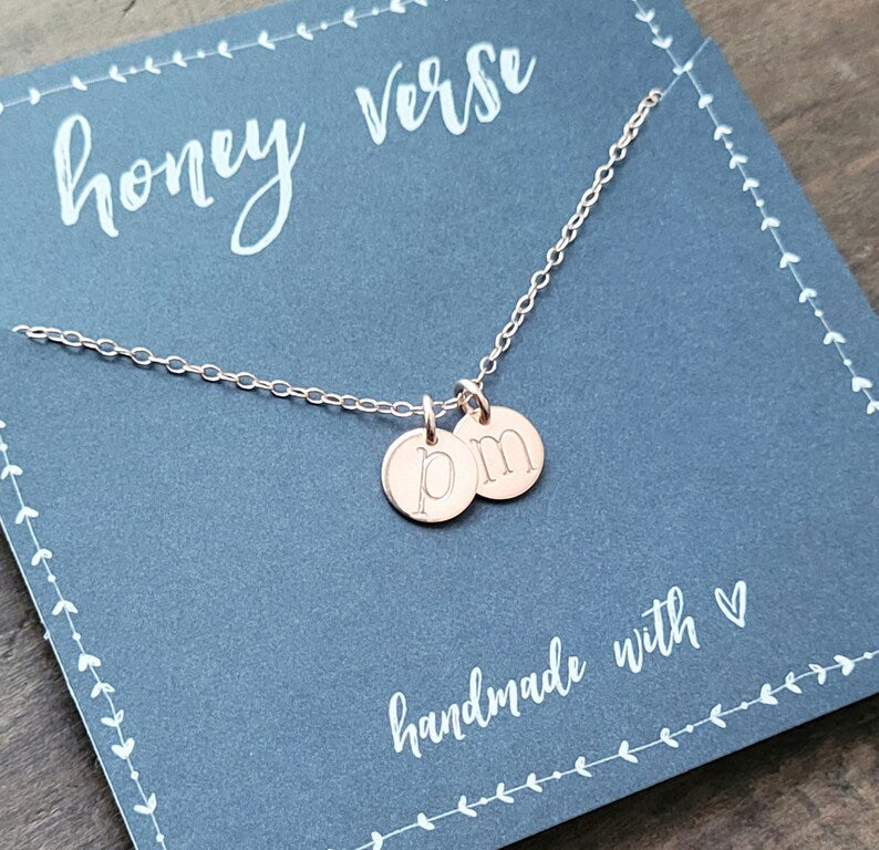 Tiny Dot Initial Necklace