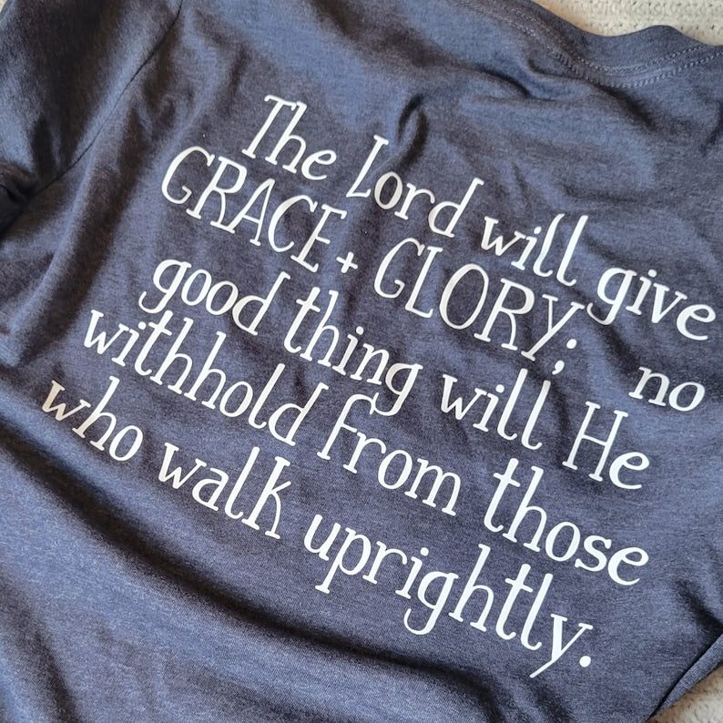 Grace + Glory Women's T-Shirt . Christian Message Clothing