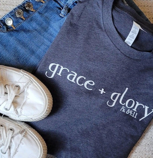 Grace + Glory Women's T-Shirt . Christian Message Clothing